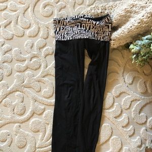 VS leggings with fold over top band detail